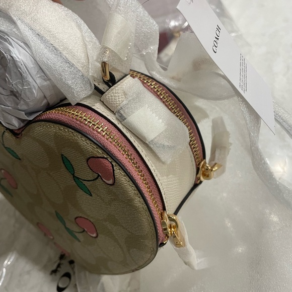 Coach Heart Crossbody Signature Canvas Cherry Print Valentines Day - Picture 6 of 11